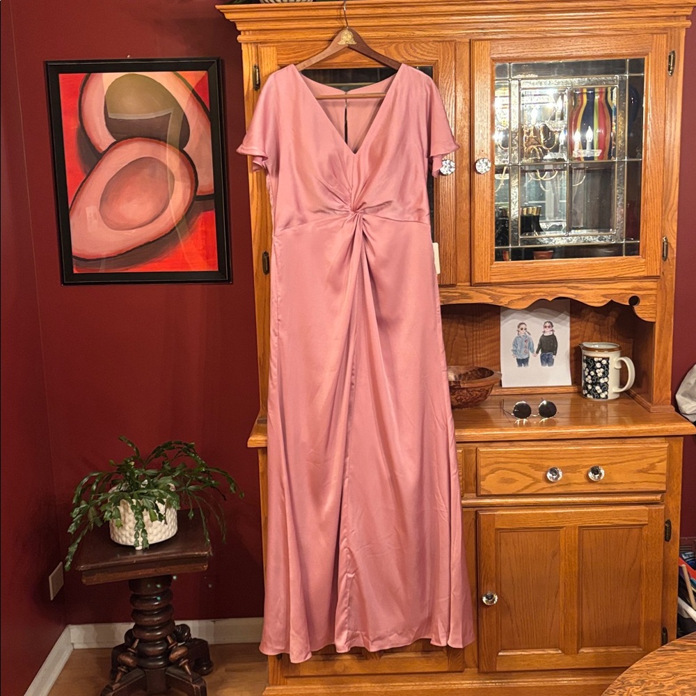 Elegant Pink Satin Dress